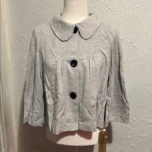 Notations Gray and Black Cape with Vintage Collar